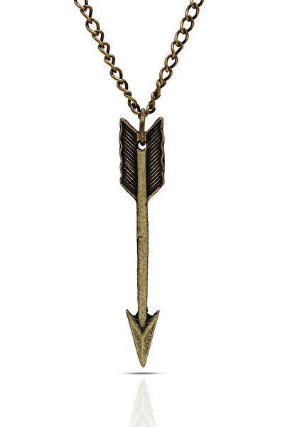 kolbi قلادة على شكل سهم مطلية باللون الأصفر العتيق مع سلسلة كلاسيكية