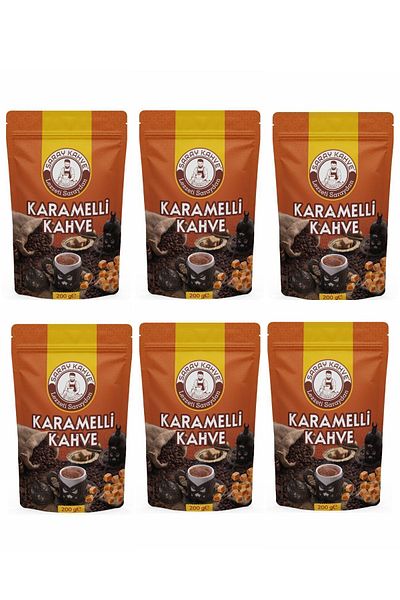 SARAY KAHVE Caramel Ottoman Coffee 200 Gr 6 Pieces Advantageous Pack