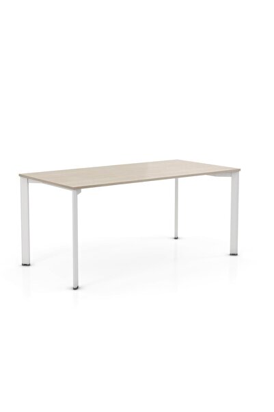 Bürotime Puzzle Çalışma Masası, Akasya & Beyaz Ayak, 80x160cm