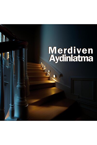 AmberLED 1 Adet Hareket Sensörlü Ledli Gece Lambası, Şarj Edilebilir, Ilık Günışığı, Dolap Içi Lamba