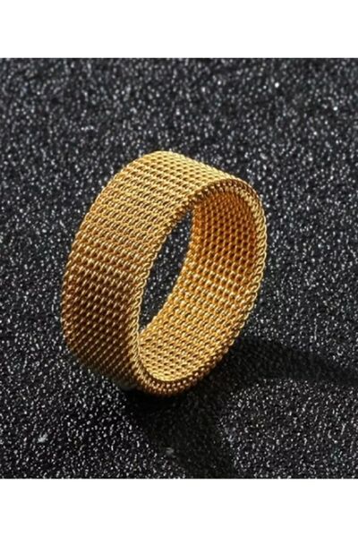 CC 316L Çelik Hasır Örgü Esnek Unisex Yüzük