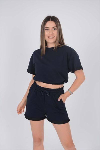 giyimmasalı Set de pantaloni scurți bleumarin cu două fire