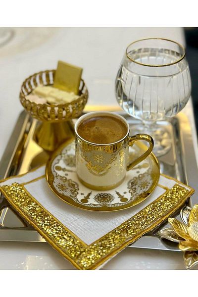 Bohemia Double Gold Coffee Side Water Glass