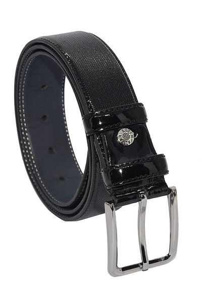 Süzer Deri * 3.5 cmClassic Faux Leather Patent Leather Belt Black