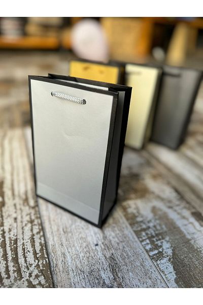 demontecraft 4 τεμάχια ασημί μαύρο πλαίσιο χάρτινη τσάντα - 11x16x5