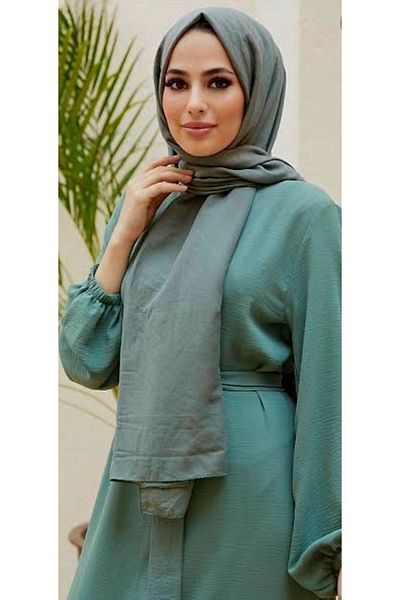 HAR-UM Ticaret Hijab Women's Cotton Jazz Shawl Mold Green