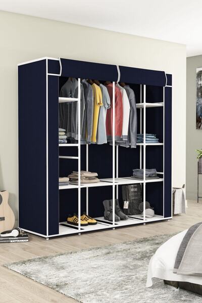 Imperial Star Geniş Hacimli Çift Askılı Bez Dolap Lacivert