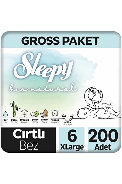 Sleepy Bio Natural Bebek Bezi 6 Numara XL 200'lü