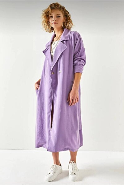 Pasaklı Giyim Kadın Ekstra Bol Kesim Kemerli Cepli Düğmeli Yumuşak Dokulu Uzun Trençkot Hırka 3335370