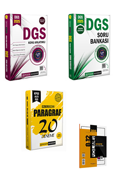 Pegem Akademi Yayıncılık 2025 DGS Konu Anlatımlı + Video Çözümlü Soru Bankası...