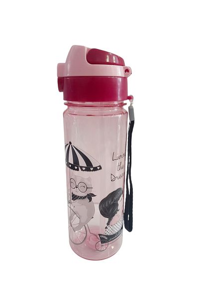 AHİR TİCARET 550 ml First Teaching Water Bottle for Children with Straw