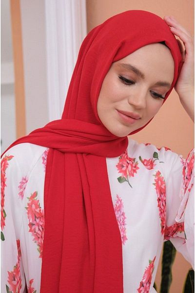 Mides scarf Hijab Cotton Kraş Jazz Shawl Model-κόκκινο
