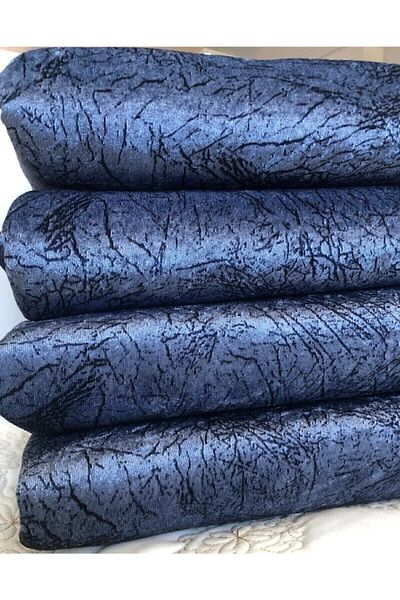 FavoriTeks Αντιολισθητική βάση με σχέδιο Indigo Vein - Κάλυμμα καναπέ-κρεβάτι από βελούδο σφουγγάρι