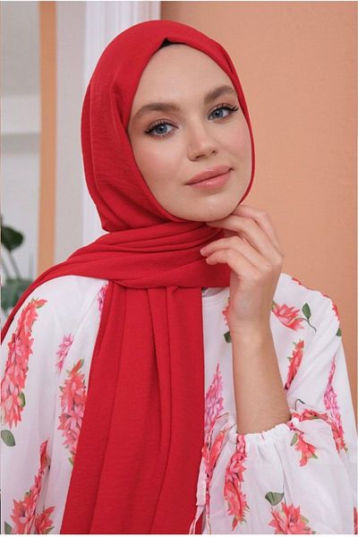 Mides scarf Hijab Cotton Kraş Jazz Shawl Model-κόκκινο