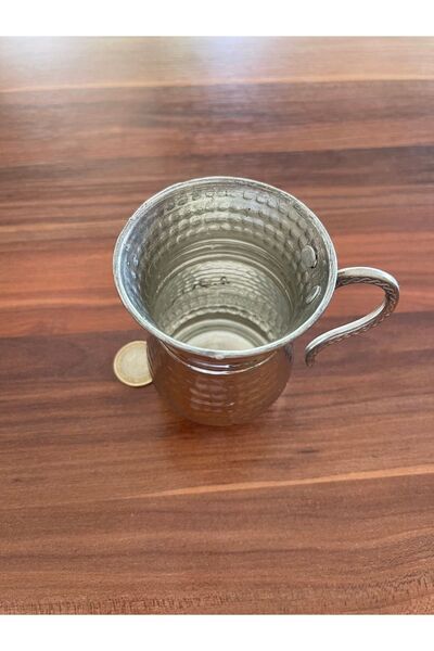 antepistachios 2 Pieces Large Size Copper White Mug Ayran Beverage Cup