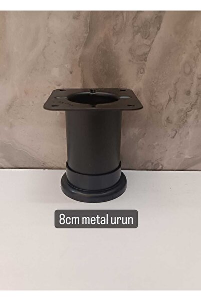 Burak metal fırın boya matsiyah alttan ayarlı mobilya ayağı (8cm)
