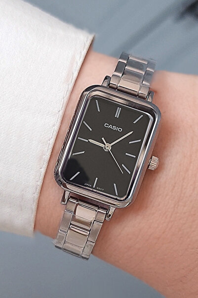 Casio Çelik Bilezik Dikdörtgen Kasa Siyah Kadran Kadın Kol Saati