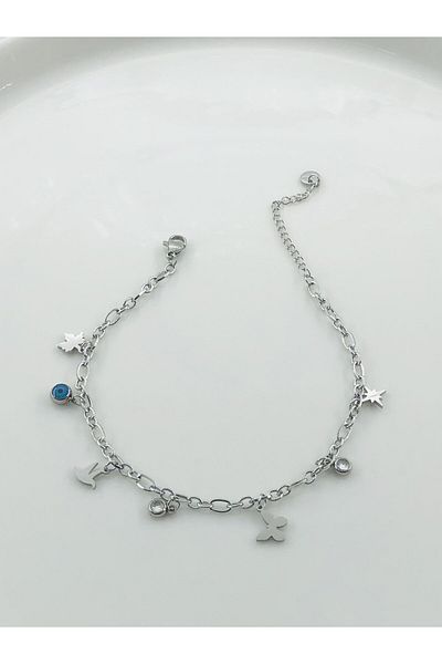 DS DİAMONDSHOP Anklet Steel Butterfly Model - Byçhl- 202409936