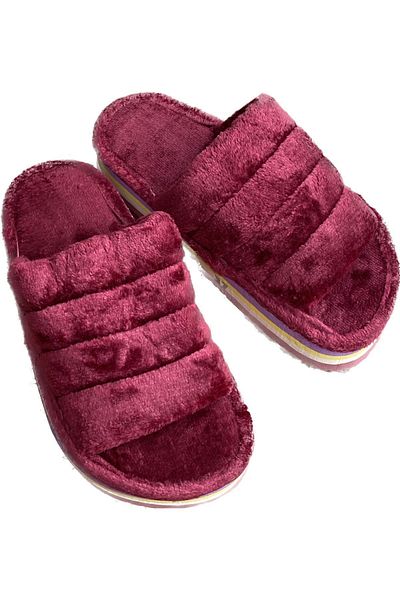 Cross Women's Colorful Plush Fluffy Comfortable Sole Home Slippers