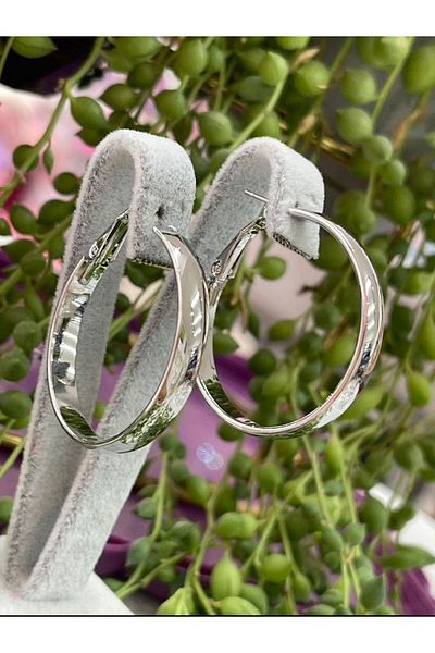 artistik bijuteri 4 cm Diameter Steel Hoop Earrings