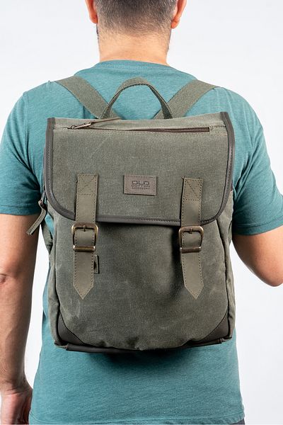 Old Cotton Kuito 7190 Model Αδιάβροχη Κερωμένη Καμβά Τσάντα Ταξιδίου και Laptop