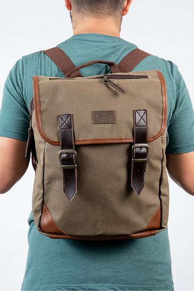 Old Cotton Kuito 7190 Model Αδιάβροχη Κερωμένη Καμβά Τσάντα Ταξιδίου και Laptop