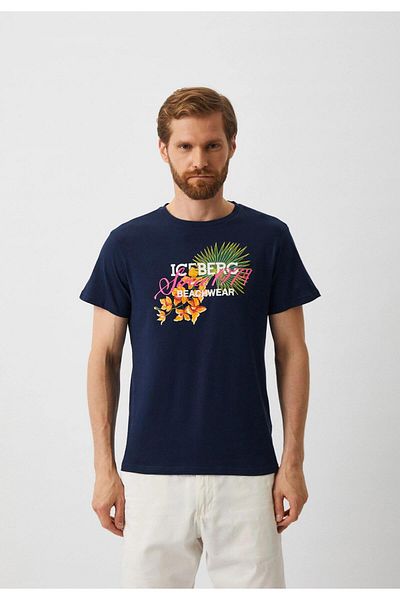 Iceberg ICE3MTS02 - T-Shirt με μοτίβο λουλουδιών - Navy