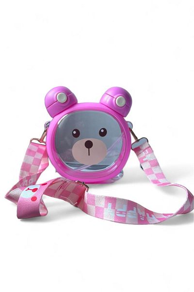 VLKHOME Water Bottle with Cute Teddy Bear 750 ml with Sticker Gift