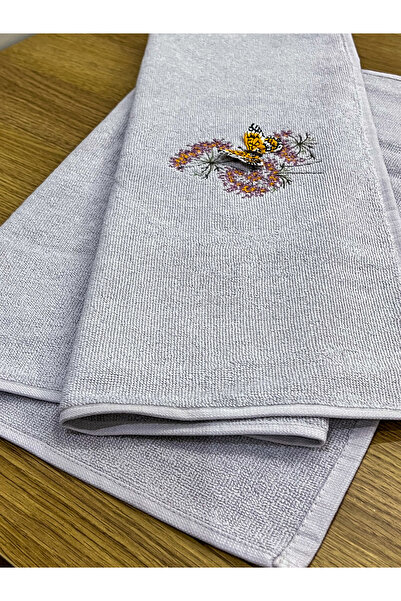 AYHANHOME Набір з 6 рушників для весілля з 3D-вишивкою метеликів, 50x90, для рук і обличчя