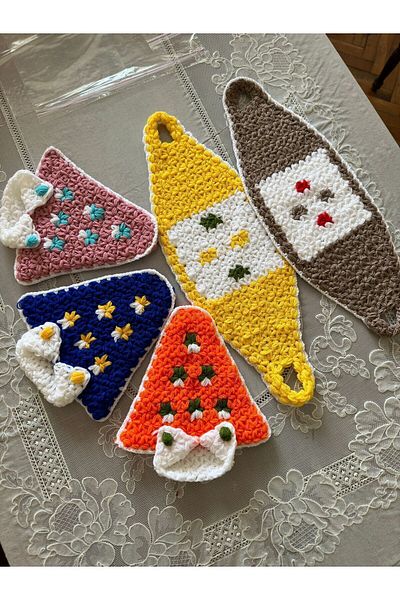 Dantelux Hep Trend Hand Knitted 5 Mixed Color Washcloths