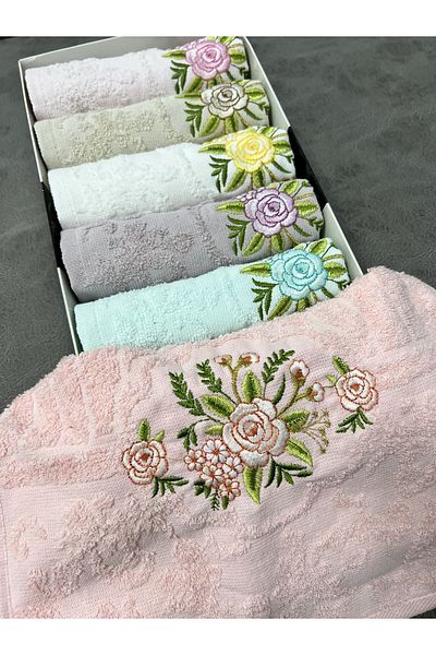 AYHANHOME Set de prosoape de bucătărie 30x50, 6 bucăți, brodat floral, colorat