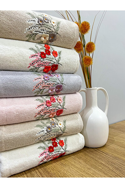AYHANHOME Набір рушників для рук та обличчя 50x90 з квітковою вишивкою 6 шт.