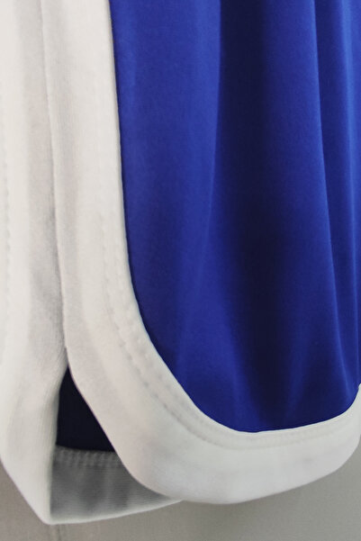 Vordevia White Tennis Sports T-Shirt - Back Print, Zero Sleeve and Blue Shorts Set