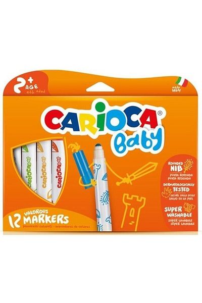 CARIOCA 12-Piece Jumbo Baby Super Washable Crayons Set