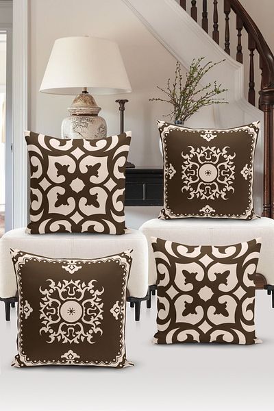 Bertille Home Комплект от 4 калъфки за възглавници - дигитален печат, двустранни, серия Classic