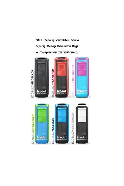 Trodat 9511 Cep Kaşesi - Kırmızı, Mavi, Siyah, Beyaz, Pembe, Gri Renk (ÜRÜN MAVİ MÜREKKEPLİDİR.)