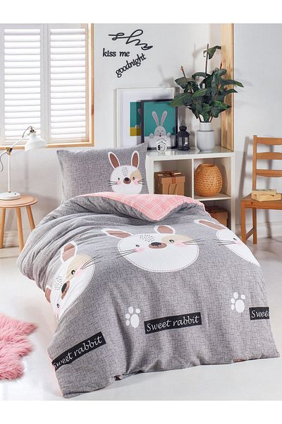 Eponj Home Γκρι Σετ 2 Μαξιλαροθήκες Bunny