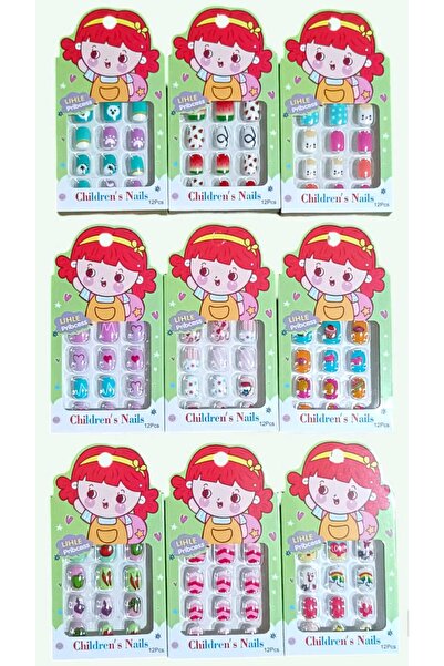 Eva Rose Kendinden Yapışkanlı 12'li Çocuk Takma Tırnak Çocuk Takma Tırnağı Ço...