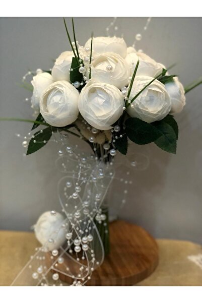 Nimet tasarım İncili gelin çiçeği,beyaz şakayık gelin buketi,gelin el buketi