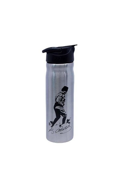Globox Ataturk Printed Steel Flask 3267-grey Ataturk