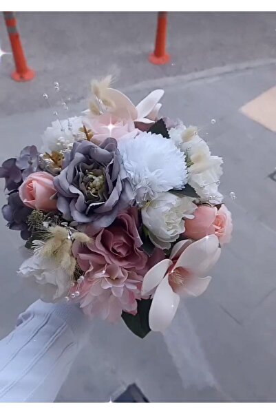 Merveparti Lüks pastel tonlarda gelin çiçegi