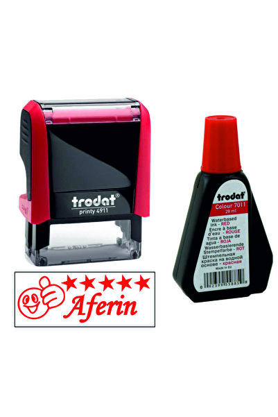 KARADENİZ DİJİTAL AFERİN ÖĞRETMEN KAŞESİ -TRODAT KAŞE+KAŞE LASTİĞİ+KIRMIZI KA...