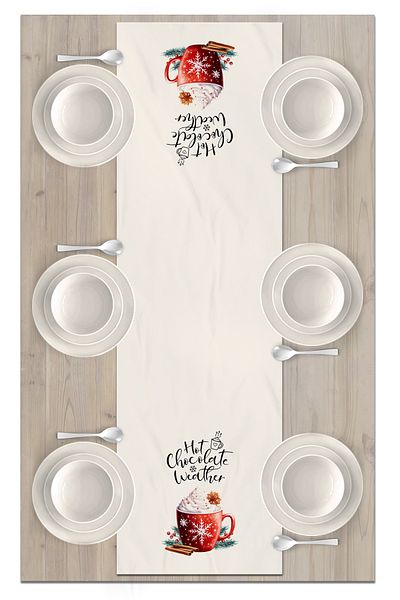 Bertille Home New Year's Series - 140X40 cm Digital Printed Christmas Runner