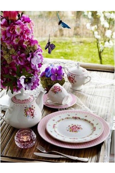 Pierre Cardin Dora Pink 49 Piece Breakfast Set