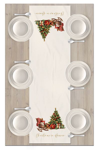 Bertille Home New Year's Series - 140X40 cm Digital Printed Christmas Runner