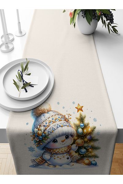 Bertille Home New Year's Series - 140X40 cm Digital Printed Christmas Runner