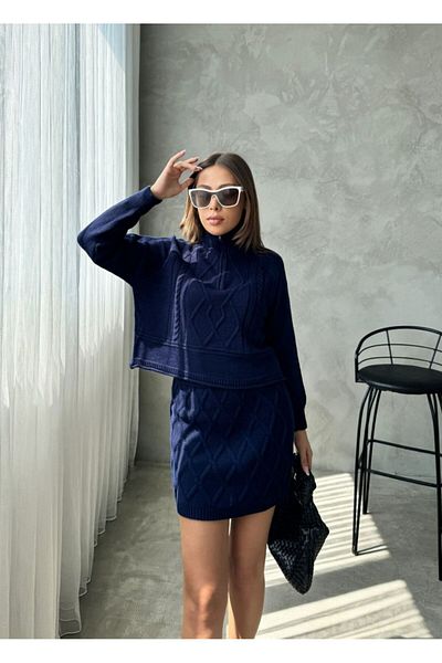 FRİYA Women's Knitwear Sweater and Skirt Set