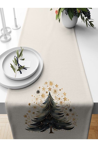 Bertille Home New Year's Series - 140X40 cm Digital Printed Christmas Runner