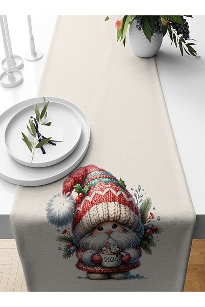 Bertille Home New Year's Series - 140X40 cm Digital Printed Christmas Runner