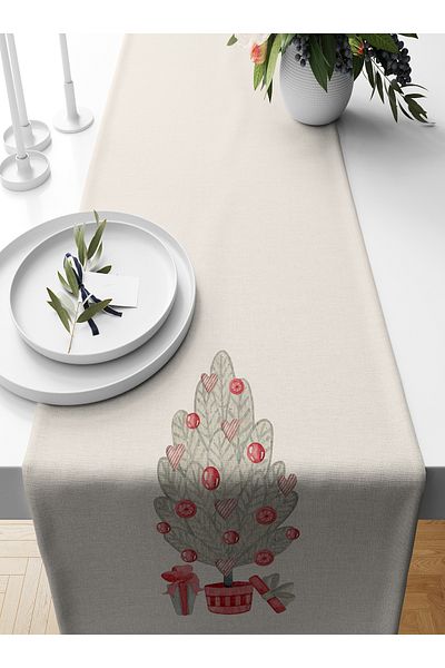 Bertille Home New Year's Series - 140X40 cm Digital Printed Christmas Runner